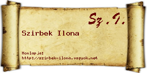 Szirbek Ilona névjegykártya