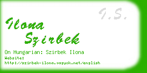 ilona szirbek business card